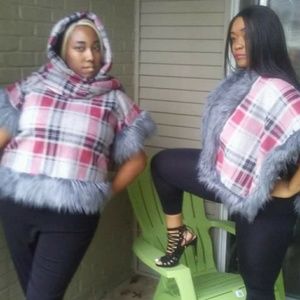 PLAID COAT N SCARF SET